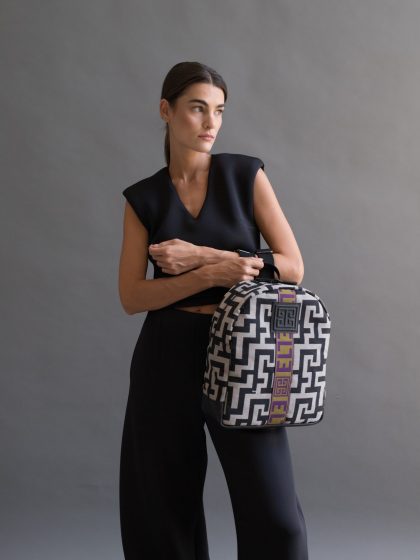 CLEO ECRU DIAGONAL OLIVEPURPLE STRAP (1)