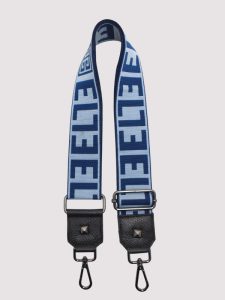 OURANOS - CLASSIC Pattern - Εκρού/Μαύρο - EL Αλυσίδα/Ιμάντας - Τσάντα Χιαστί - EL LOGO – Σιέλ/Ντένιμ