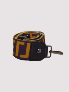 AKTI - CLASSIC Pattern - Ecru Diagonal/Black - EL Strap - Tote Bag - EL LOGO – Purple/Ochre