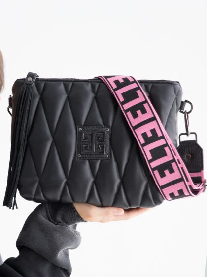 NEFELI_SMALL_CAPITONE_WIDE_RHOMBUS_BLACK_MODEL