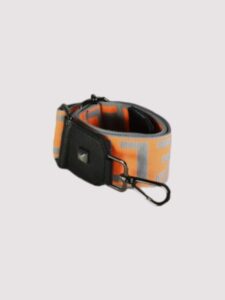 KRONOS Small - CLASSIC Pattern - Ecru/Black - EL Strap - Crossbody Bag - EL LOGO - Grey/Fluo Orange