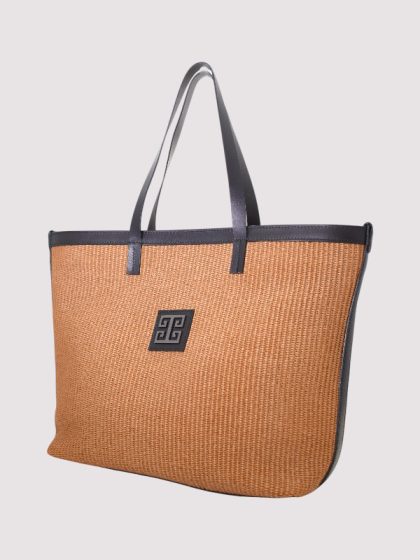 SYMI - RAFFIA – Tobacco – Shoulder Bag