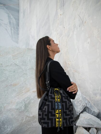 ARTEMIS - LARGE LOGO - Γκρι/Μαύρο - EL Κίτρινος Ιμάντας - Πουγκί