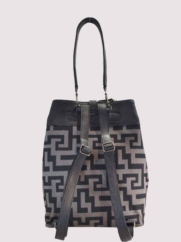 APOLLON - CLASSIC Pattern - Πούρο/Μαύρο - Σακίδιο Πλάτης