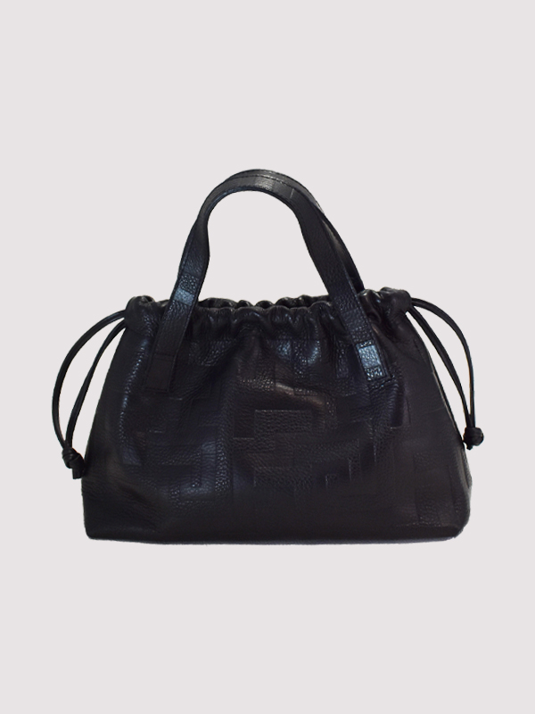 KLELIA - Ανάγλυφο ΔΕΡΜΑ - CLASSIC Pattern - Μαύρο - EL Ιμάντας - Τσάντα Χειρός