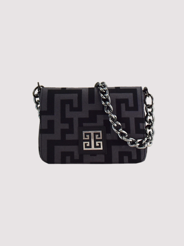 OURANOS - CLASSIC Pattern - Γκρι/Μαύρο - EL Ιμάντας - Τσάντα Ώμου