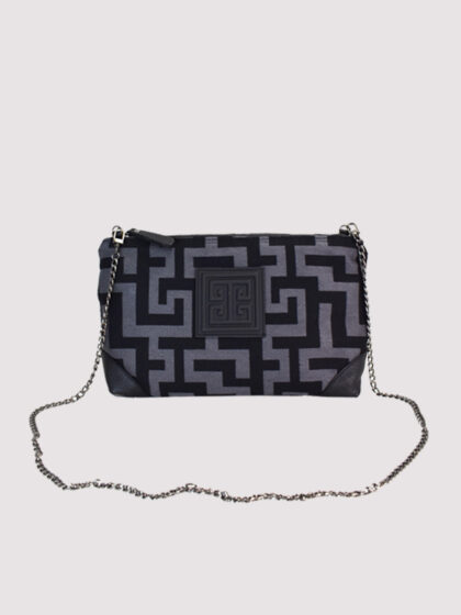 REA CHAIN - CLASSIC Pattern - Γκρι/Μαύρο - Τσαντάκι Ώμου