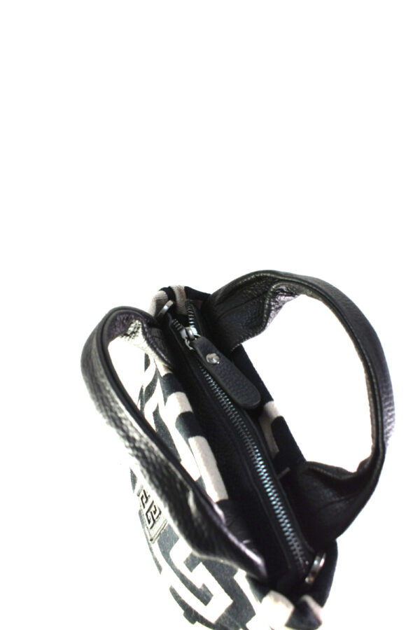 LITHOS - Εκρού/Μαύρο - Κλασικό LOGO - EL Ιμάντας Μαύρο/Εκρού - Τσάντα Χιαστί