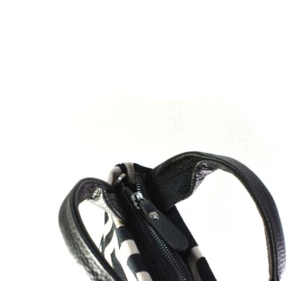 LITHOS - Εκρού/Μαύρο - Κλασικό LOGO - EL Ιμάντας Γκρι/Lime - Τσάντα Χιαστί