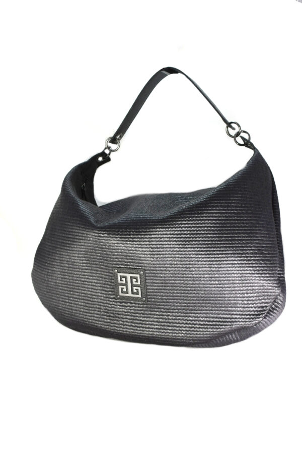 NYX - Ψάθα - Μαύρη - EL Ιμάντας Κίτρινο/Μαύρο - Τσάντα Ώμου