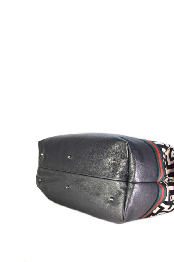 ODYSSEAS - Κλασικό LOGO - Πράσινος/Κόκκινος Ριγέ Ιμάντας - Τσάντα Ταξιδίου