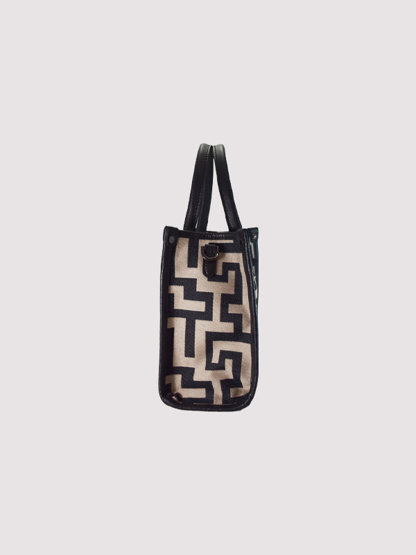 AKTI Small - CLASSIC Pattern - Μπεζ/Μαύρο - EL Ιμάντας - Τσάντα Tote
