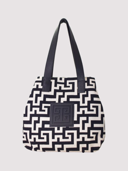 AMMOS - CLASSIC Pattern - Εκρού/Μαύρο - EL Ιμάντας - Τσάντα Ώμου