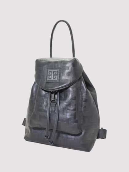 ARIADNE - Ανάγλυφο ΔΕΡΜΑ - CLASSIC Pattern - Μαύρο- Σακίδιο Πλάτης