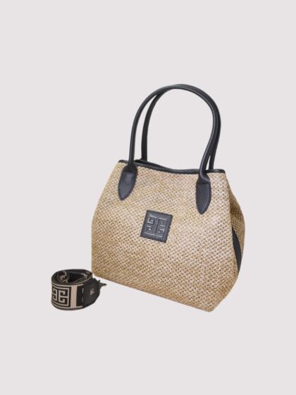 EMMELIA - ΨΑΘΑ - Μπεζ - EL Ιμάντας - Τσάντα Ώμου