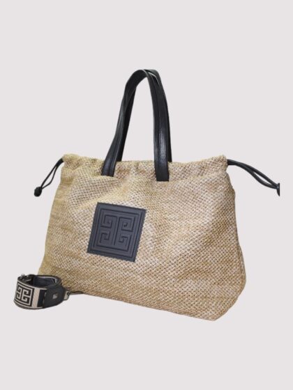 GALINI - ΨΑΘΑ - Μπεζ - EL Ιμάντας - Τσάντα Ώμου