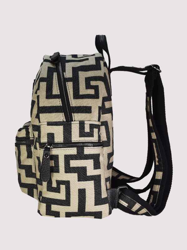 IKAROS SMALL - CLASSIC Pattern - Μπεζ/Μαύρο - Σακίδιο Πλάτης