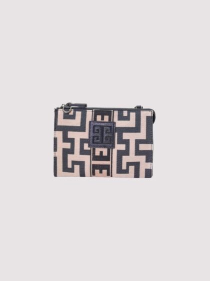 KRIOS CHAIN - CLASSIC Pattern - Μπεζ/Μαύρο - EL Φουντούκι/Μαύρο Ιμάντας - Τσάντα Χιαστί