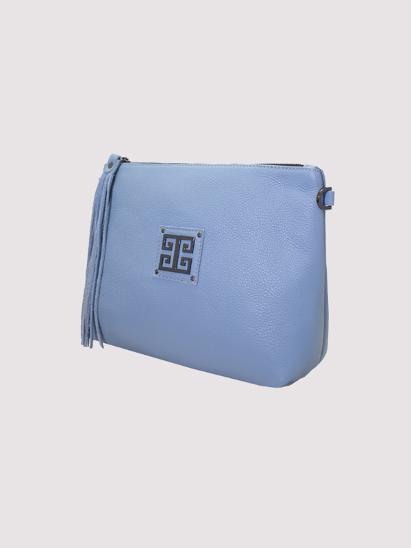 NEFELI Small - ΔΕΡΜΑ - Γαλάζιο - El Ιμάντας - Τσάντα Χιαστί