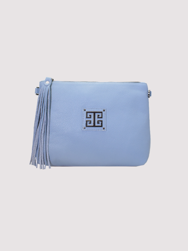 NEFELI Small - ΔΕΡΜΑ - Γαλάζιο - El Ιμάντας - Τσάντα Χιαστί