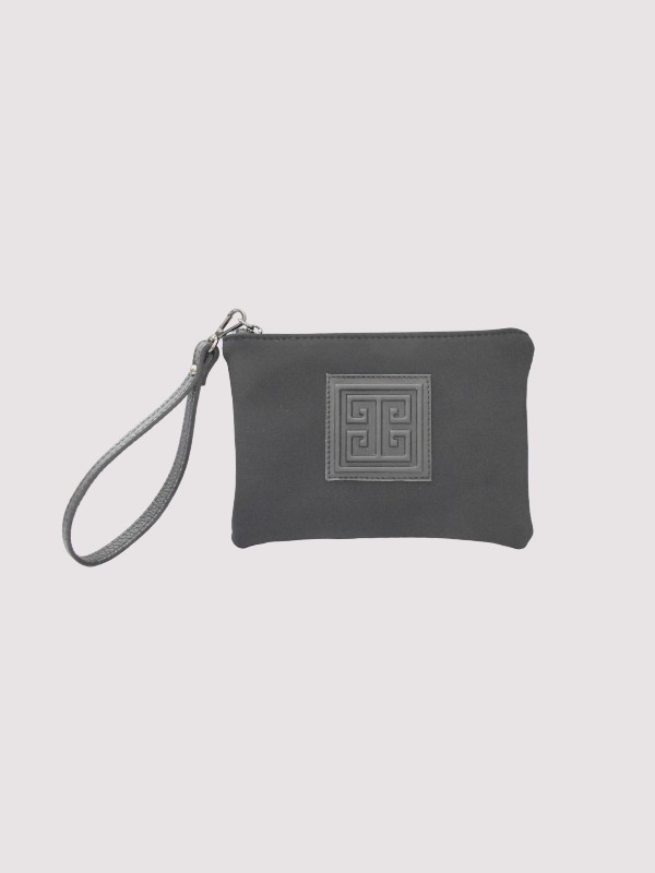 PETRA Small SCUBA Black Clutch Bag