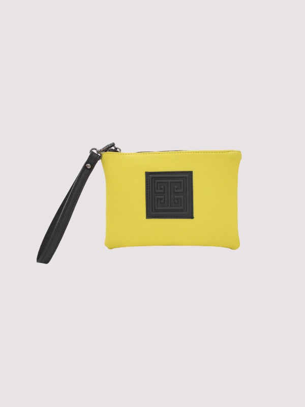 PETRA Small SCUBA Yellow Clutch Bag