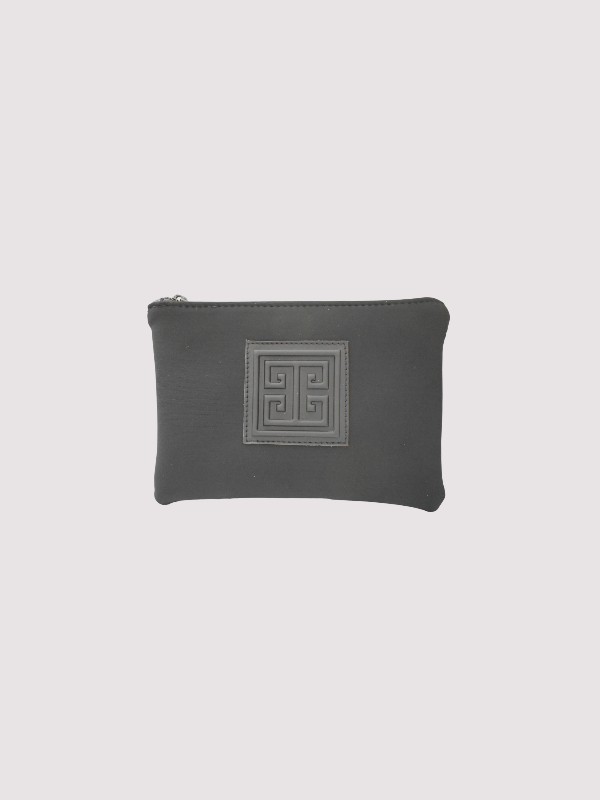 PETRA Small SCUBA Black Clutch Bag