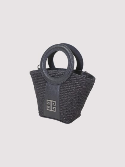 RODOS - ΨΑΘΑ - Μαύρο - Τσάντα Χειρός